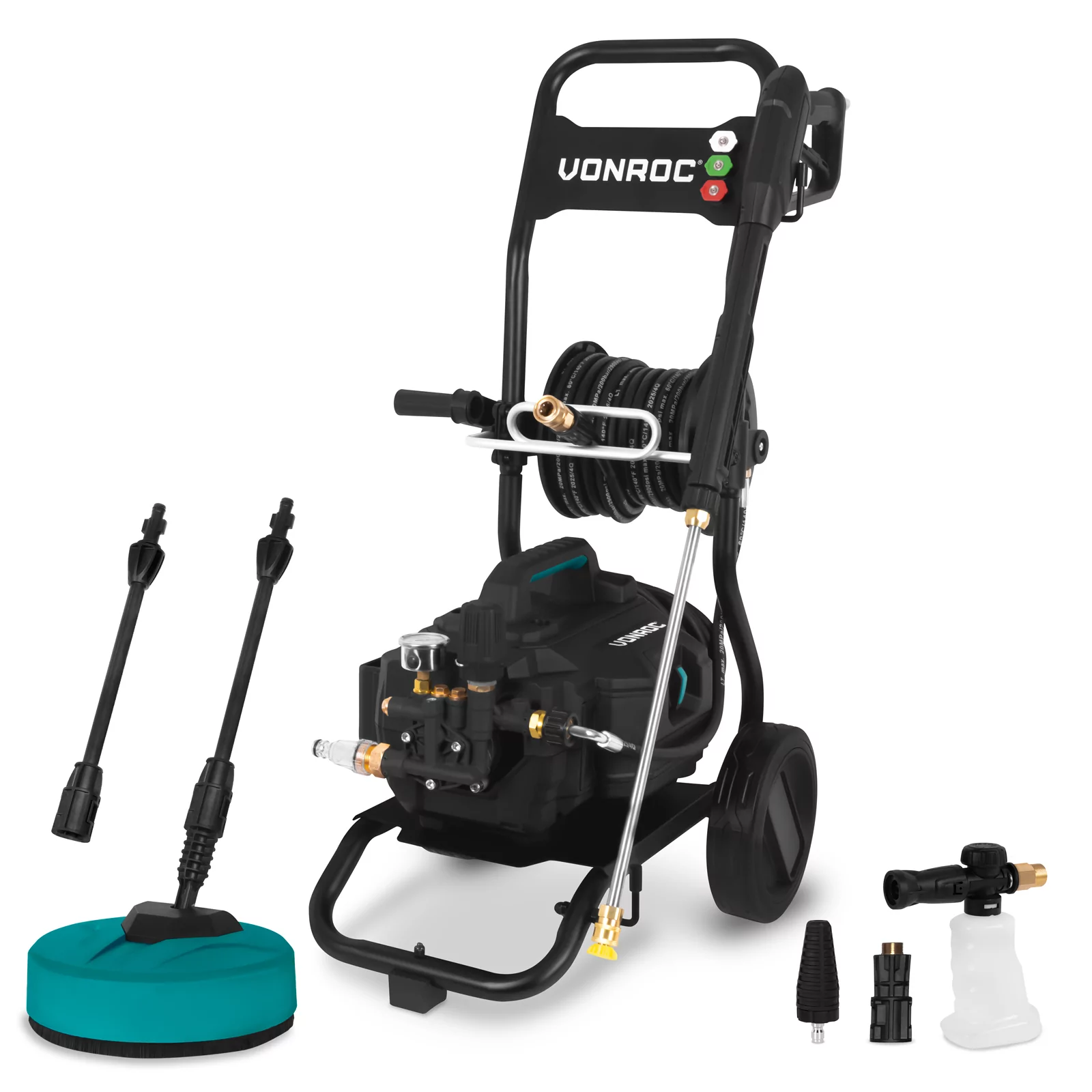 VONROC V25-3 PRO водоструйка 2500W 195 bar PW515AC с барабан и аксесоари